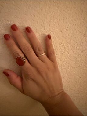 Carnelian Stone Silver Ring